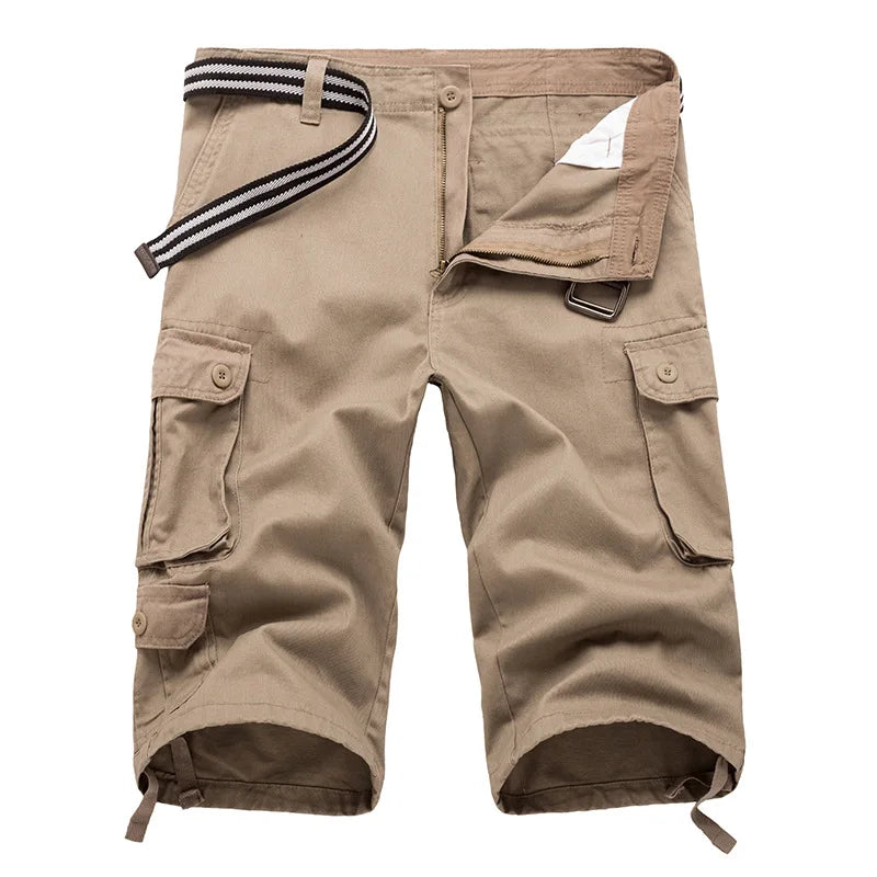 Finn | Cargo Bermuda Heren | Katoenmix | Korte Broek met Zakken | Verstelbare Trekkoorden | Outdoor Zomershort