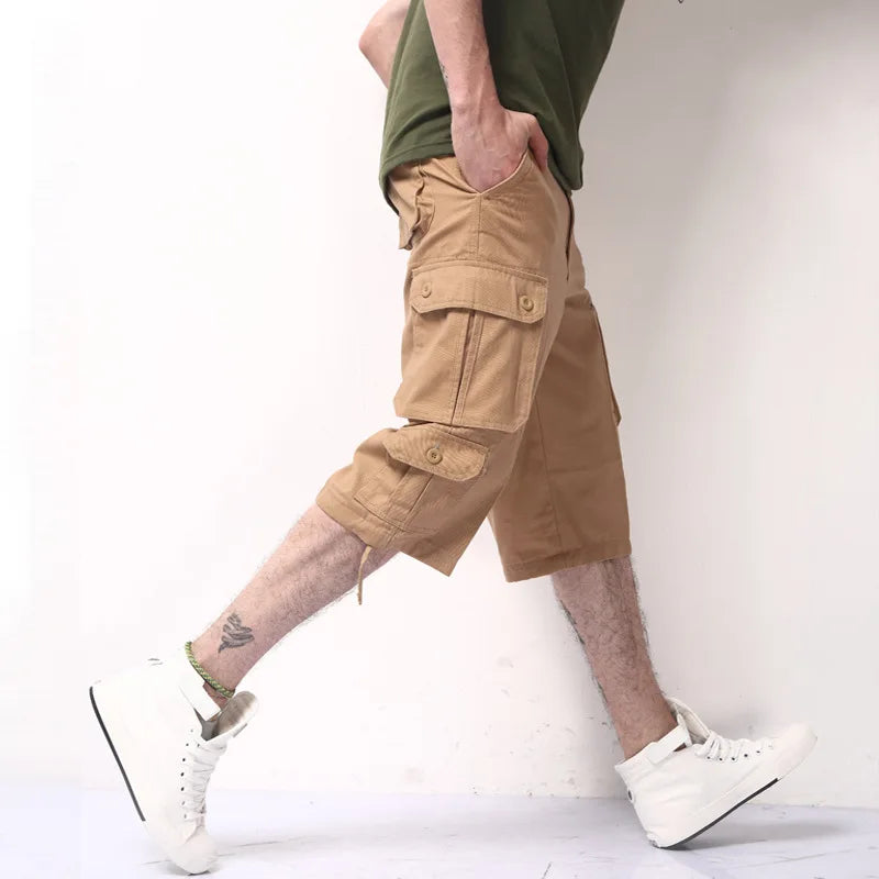 Finn | Cargo Bermuda Heren | Katoenmix | Korte Broek met Zakken | Verstelbare Trekkoorden | Outdoor Zomershort