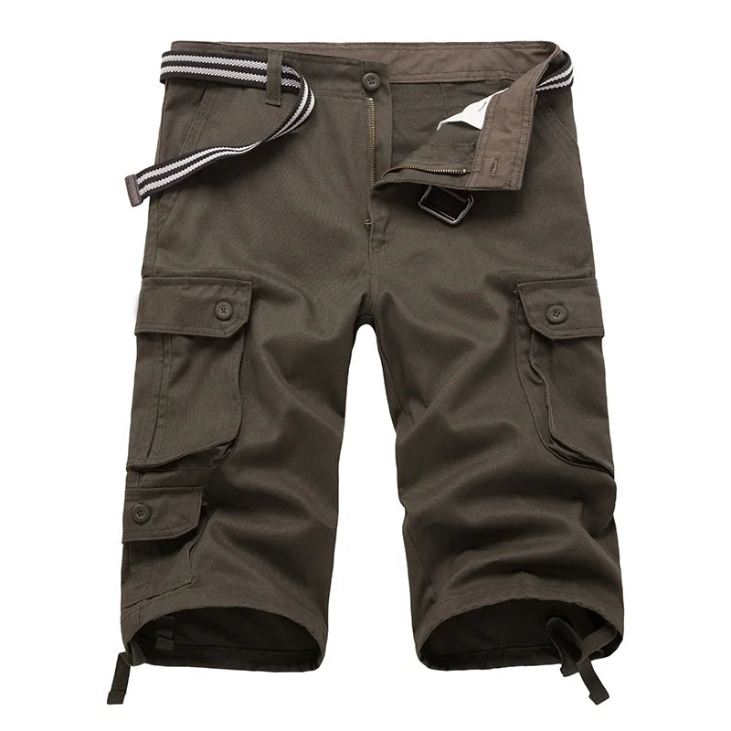 Finn | Cargo Bermuda Heren | Katoenmix | Korte Broek met Zakken | Verstelbare Trekkoorden | Outdoor Zomershort
