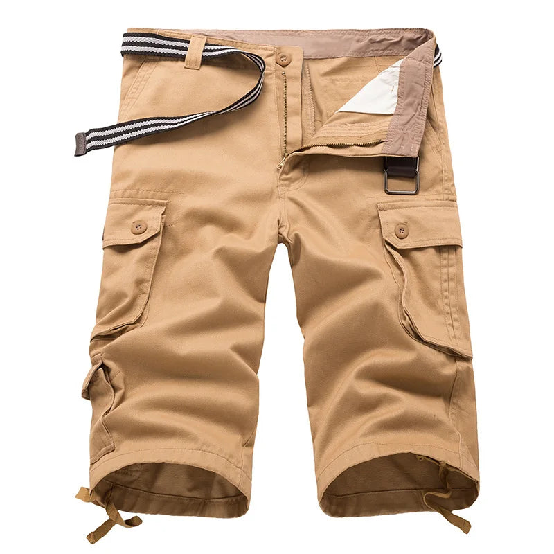 Finn | Cargo Bermuda Heren | Katoenmix | Korte Broek met Zakken | Verstelbare Trekkoorden | Outdoor Zomershort