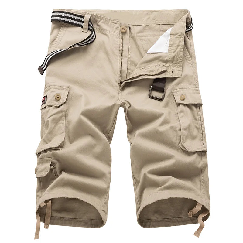 Finn | Cargo Bermuda Heren | Katoenmix | Korte Broek met Zakken | Verstelbare Trekkoorden | Outdoor Zomershort