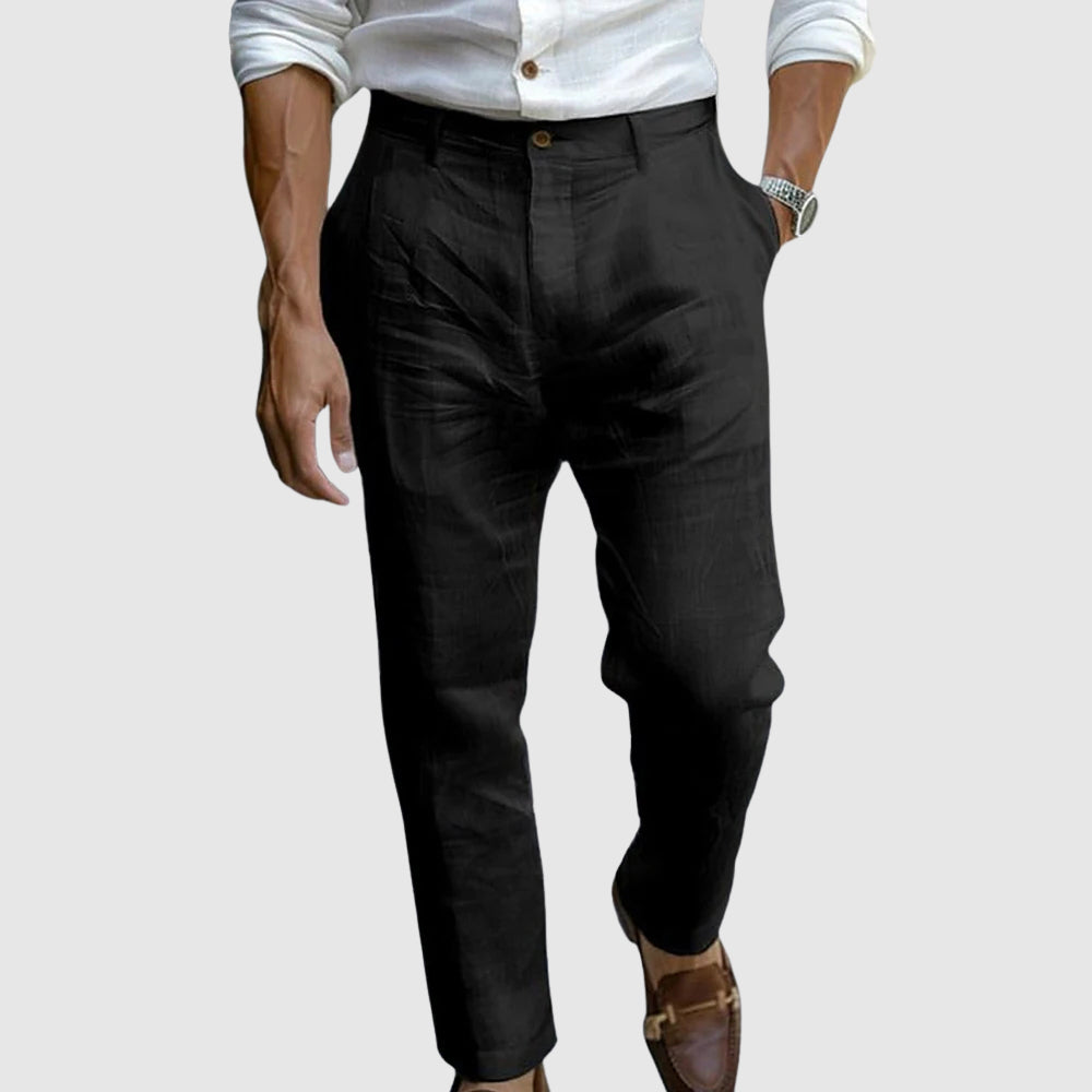 Eliano | Linnenlook Zomerbroek Heren met Tapered Fit