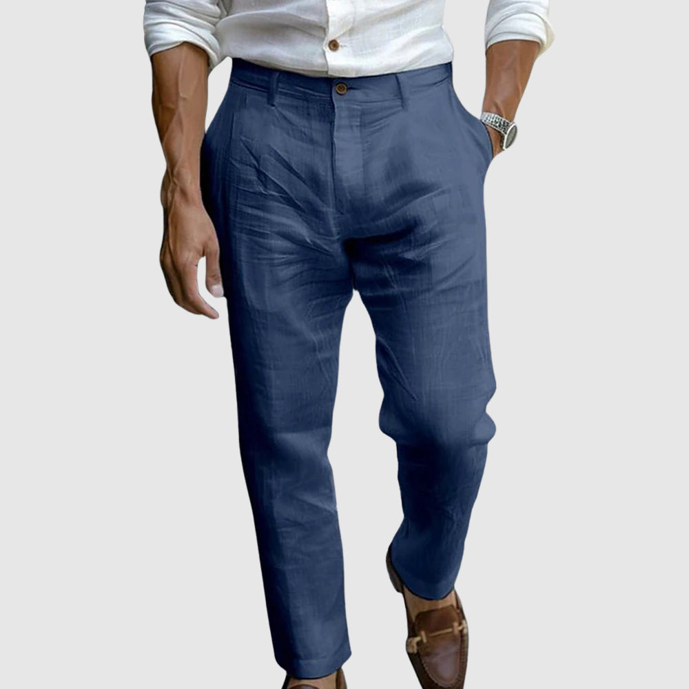 Eliano | Linnenlook Zomerbroek Heren met Tapered Fit