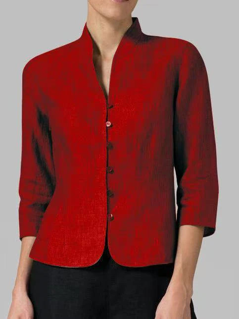 Sylvie | Getailleerde Blouse Met Opstaande Kraag Dames