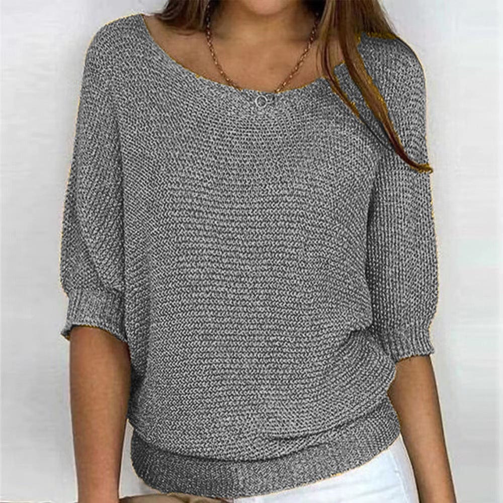 Lunara | V-Hals Trui met Batwing Mouwen Dames