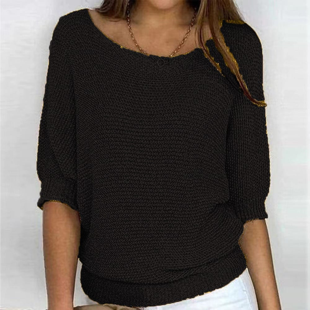 Lunara | V-Hals Trui met Batwing Mouwen Dames