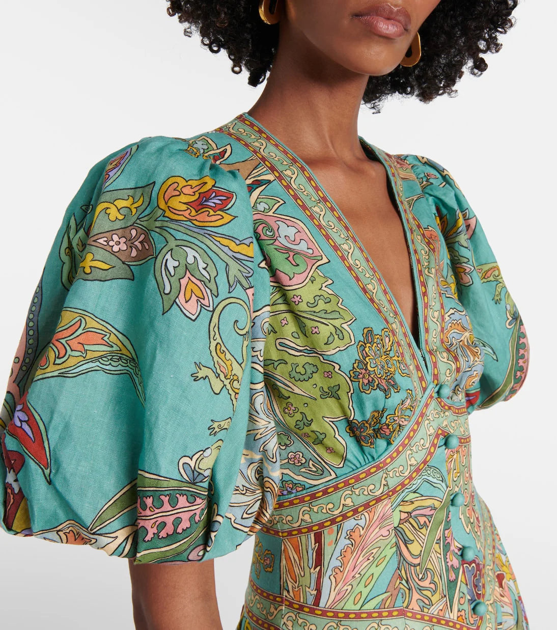 Soleia | Bohemian Maxi-Jurk Dames | Luchtige Zomerjurk | V-Hals | Zwierige Paisley Print | Festival Strandjurk