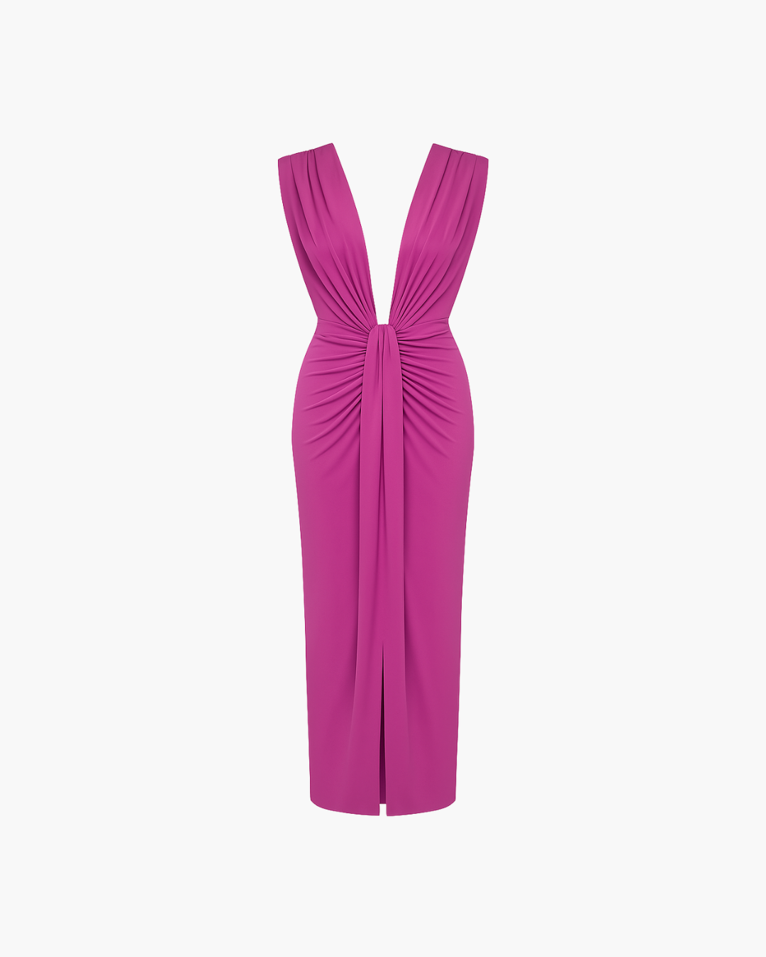 Vivara | Maxi-Jurk Dames | Gedrapeerd & Figuuraccentuerend | Diepe V-Hals | Mouwloos | Elegante Zomer Avondjurk