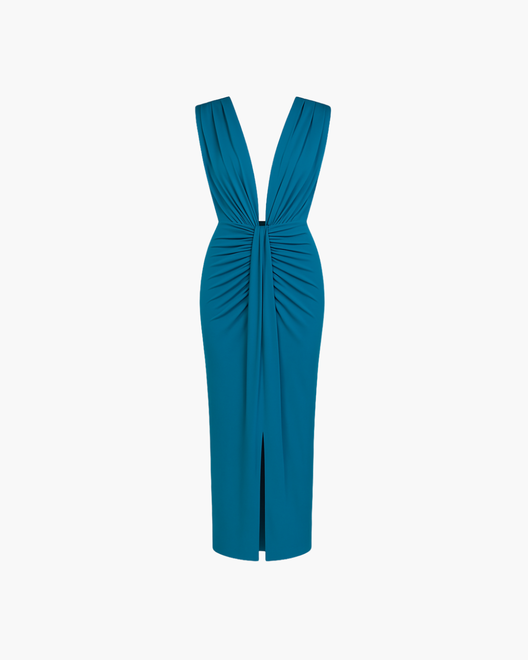 Vivara | Maxi-Jurk Dames | Gedrapeerd & Figuuraccentuerend | Diepe V-Hals | Mouwloos | Elegante Zomer Avondjurk