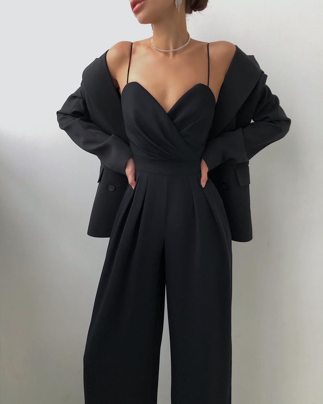 Giulia | Elegante Dames Jumpsuit Met Strapless Bustier & Wijde Pijpen