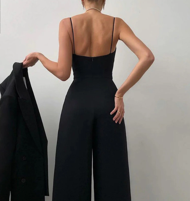 Giulia | Elegante Dames Jumpsuit Met Strapless Bustier & Wijde Pijpen