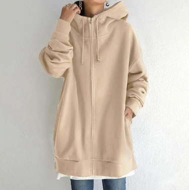 Amaya | Oversized Hoodie Met Rits En Capuchon