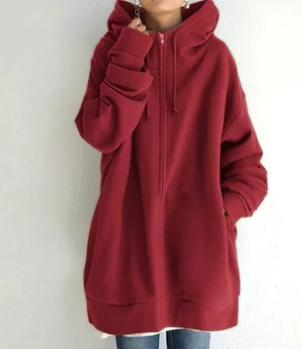 Amaya | Oversized Hoodie Met Rits En Capuchon