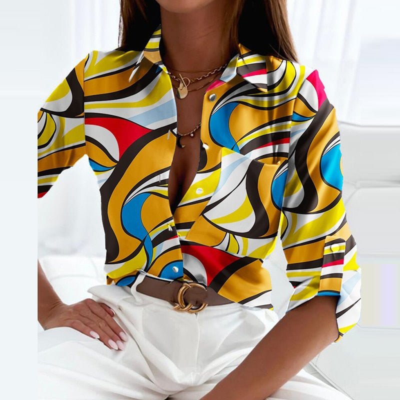 Luciana | Dames Blouse Met Print & Lange Mouwen