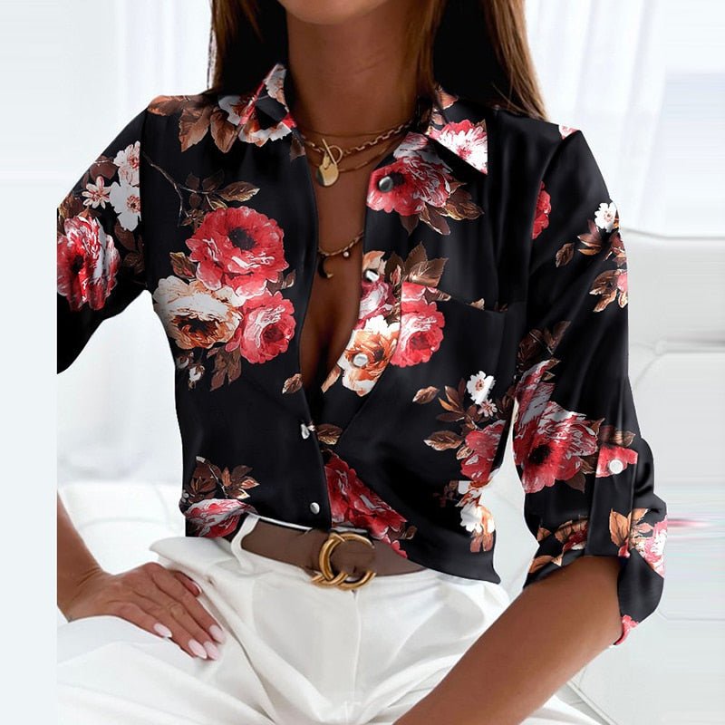 Luciana | Dames Blouse Met Print & Lange Mouwen