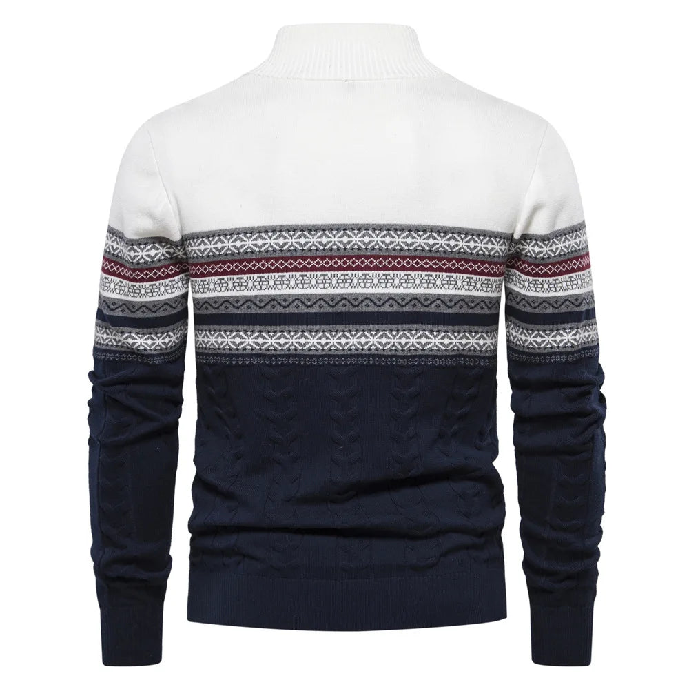 Alaric™ | Heren Winter Half-Zip Trui met Etnisch Design
