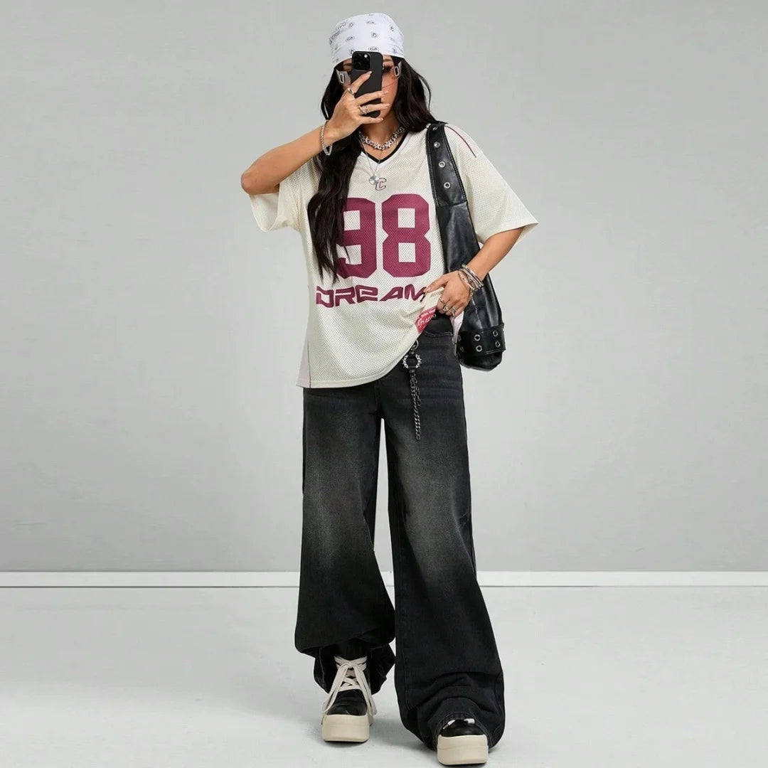 Vexa | Oversized Mesh Jersey Shirt Dames