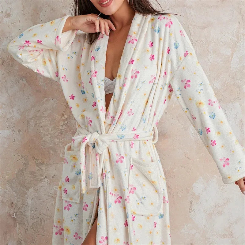 Liora | Flanellen Badjas met Print Dames