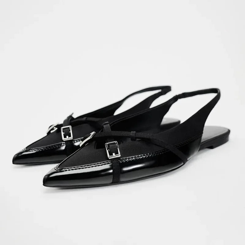 Noira | Zwarte Slingback Flats Dames