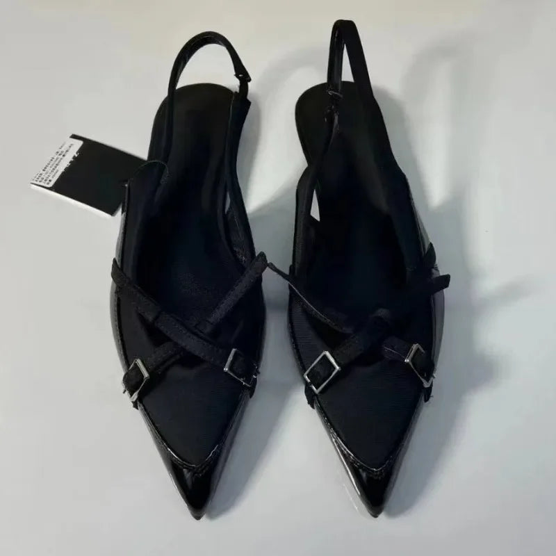 Noira | Zwarte Slingback Flats Dames