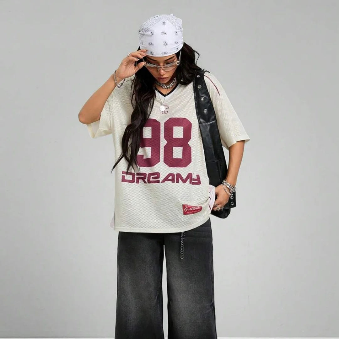 Vexa | Oversized Mesh Jersey Shirt Dames