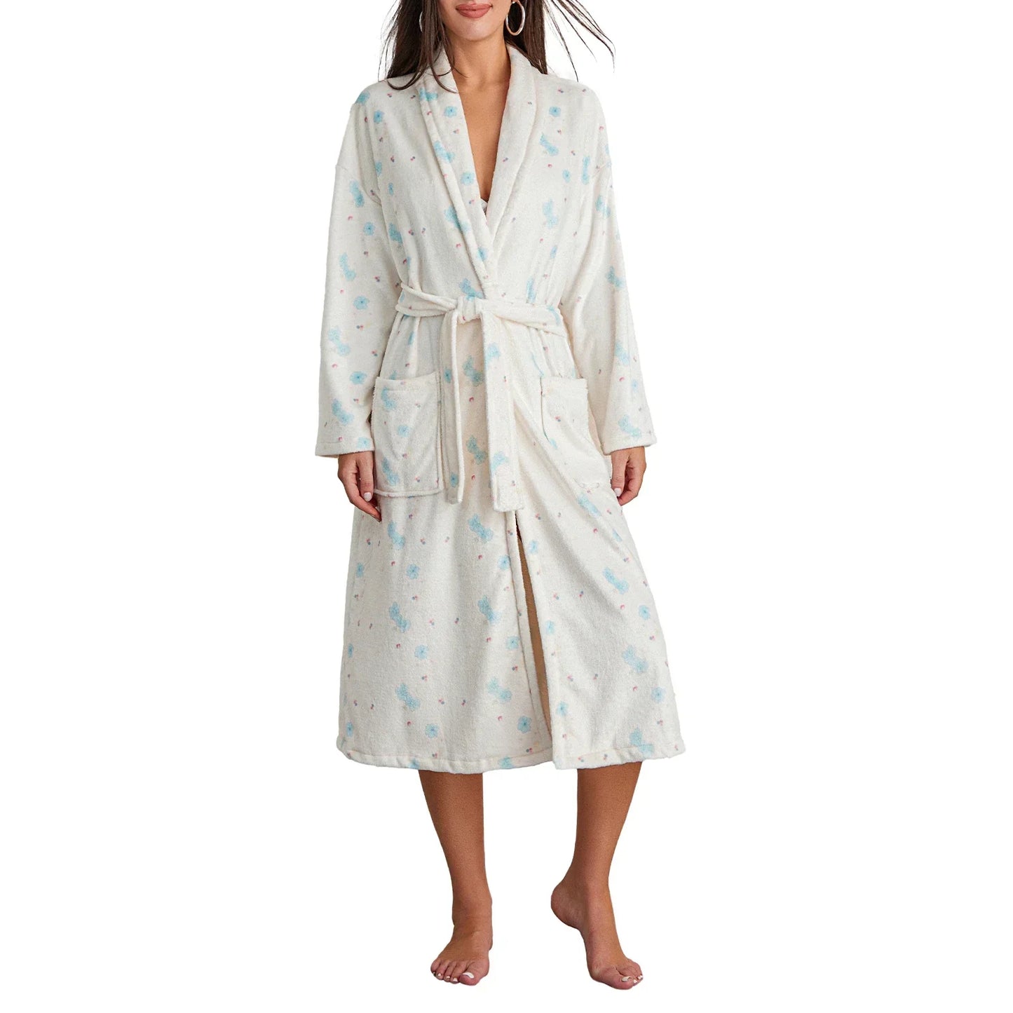 Liora | Flanellen Badjas met Print Dames