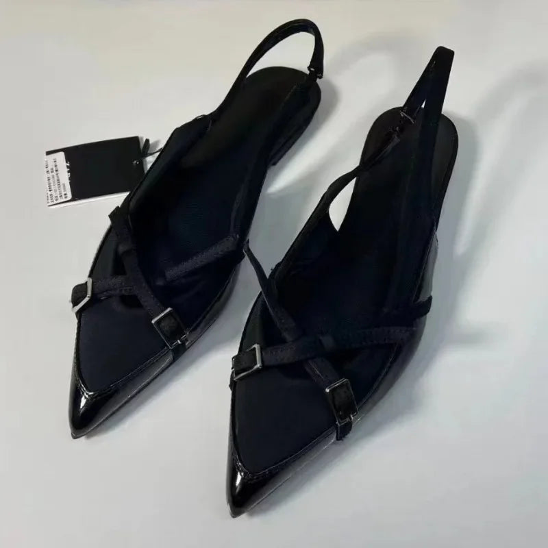 Noira | Zwarte Slingback Flats Dames