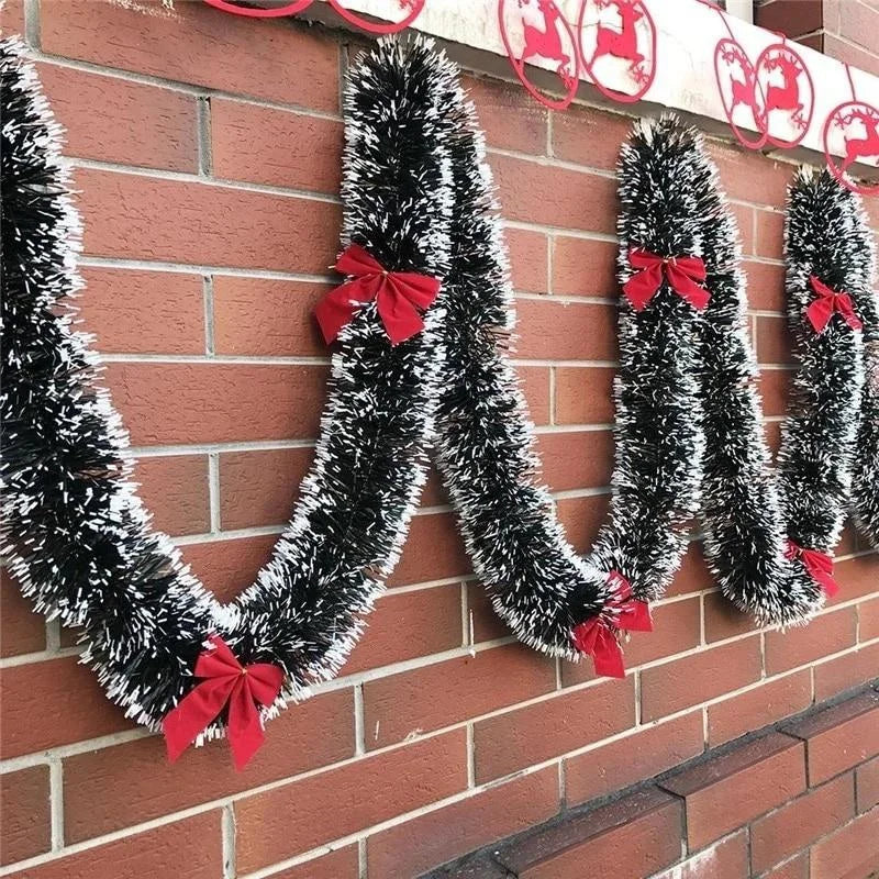 Noira | Zwarte Kerst Guirlande Met Strikken
