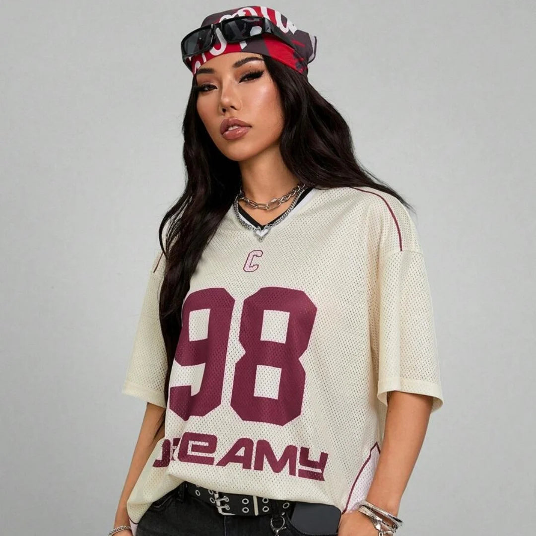 Vexa | Oversized Mesh Jersey Shirt Dames