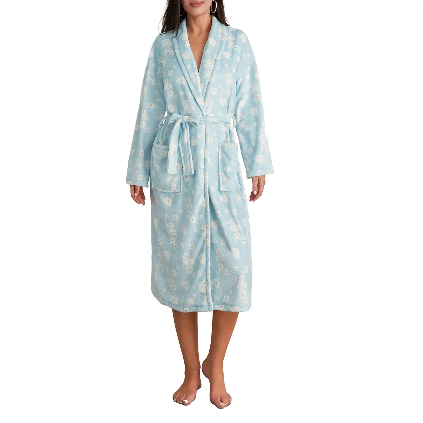 Liora | Flanellen Badjas met Print Dames