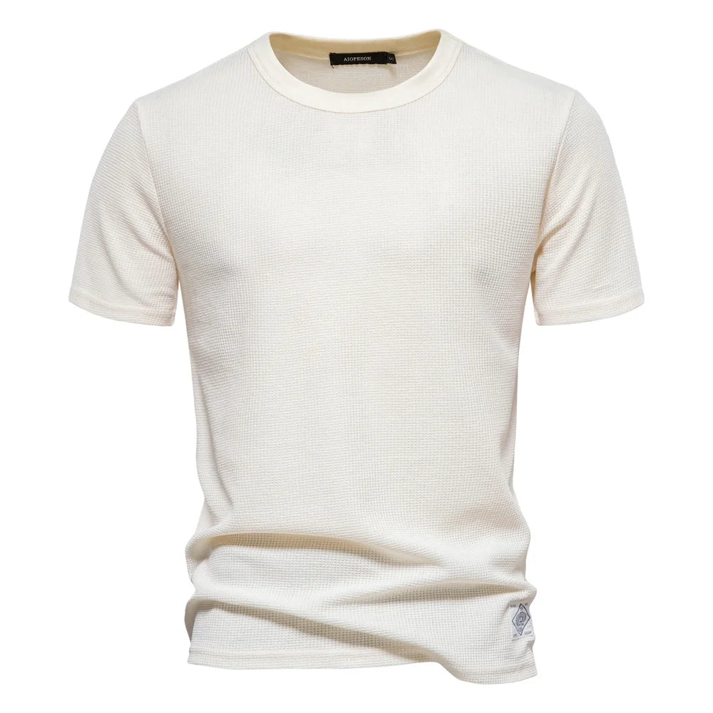 Elian | Gestructureerd T-Shirt met Wafelstructuur Heren