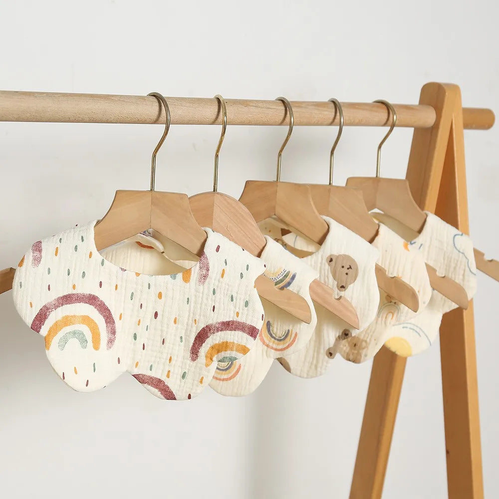 Elodie™ | Baby Slabbetjes Katoen met Bloemvorm en Speelse Print | Hydrofiel, Zacht & Stijlvol Kraamcadeau