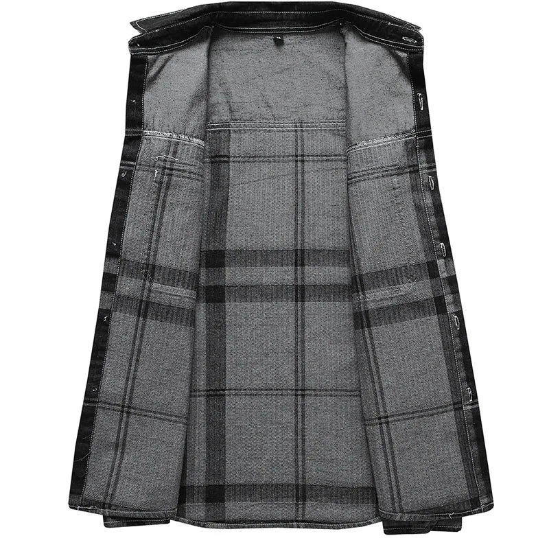 Darell | Heren Denim Overshirt met Ruitpatroon