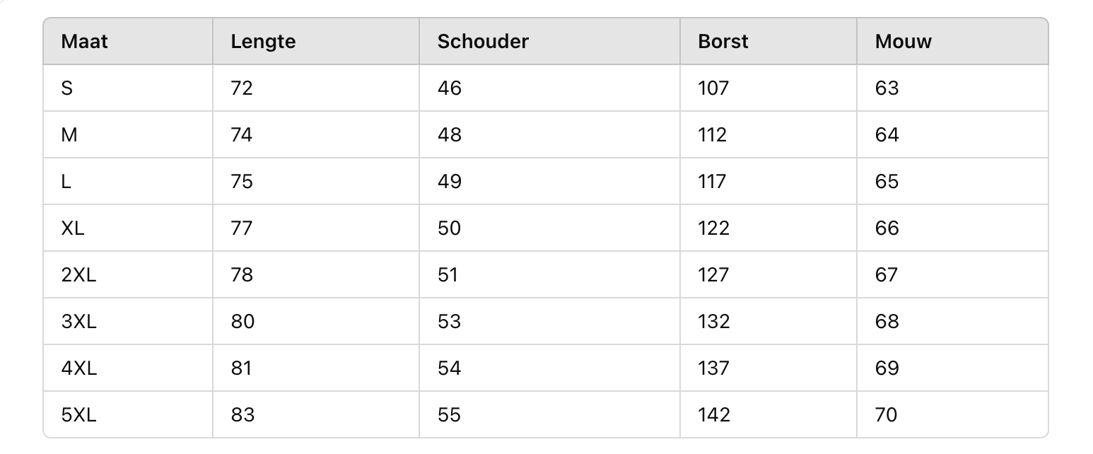 Size Chart