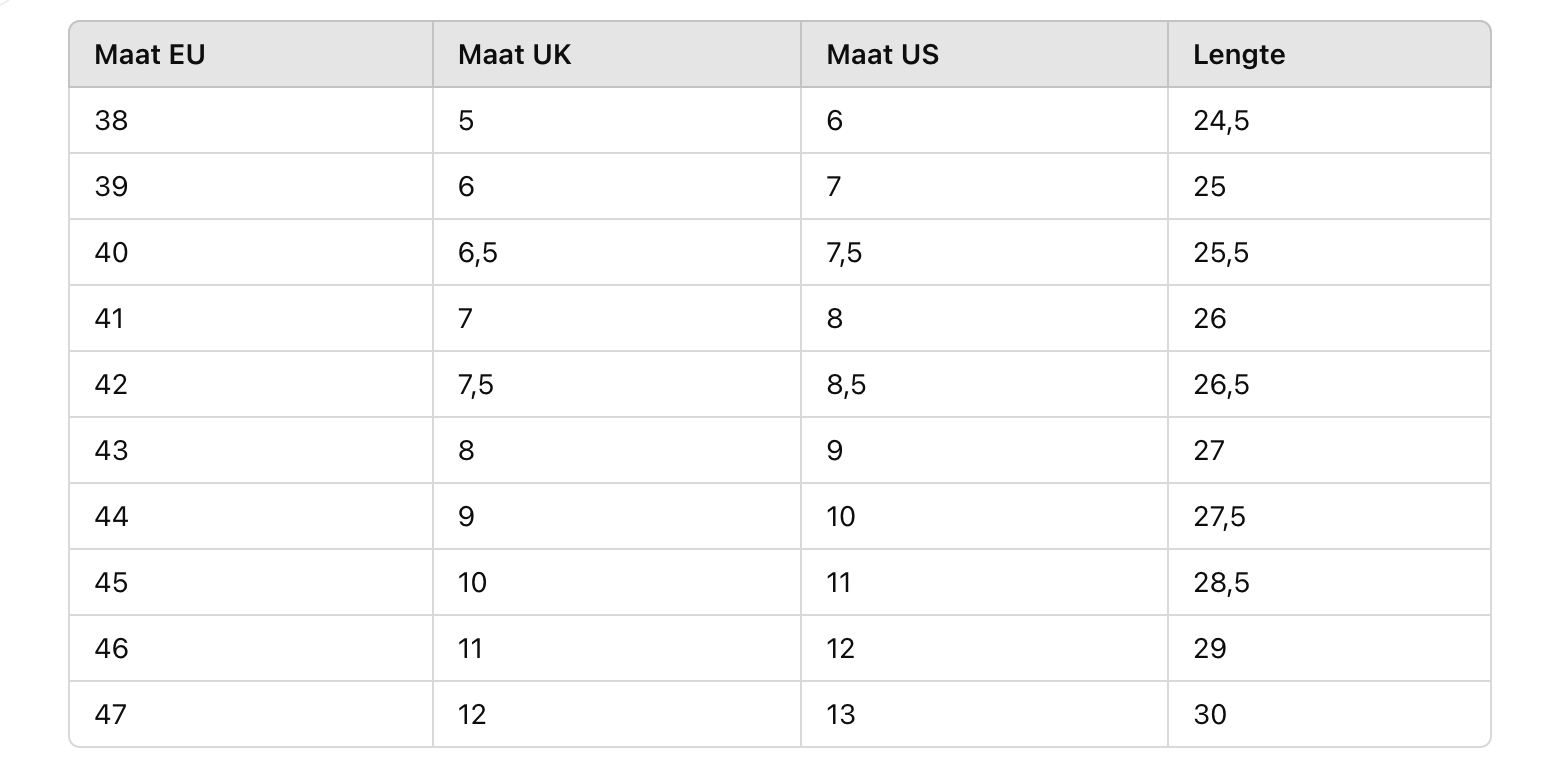 Size Chart