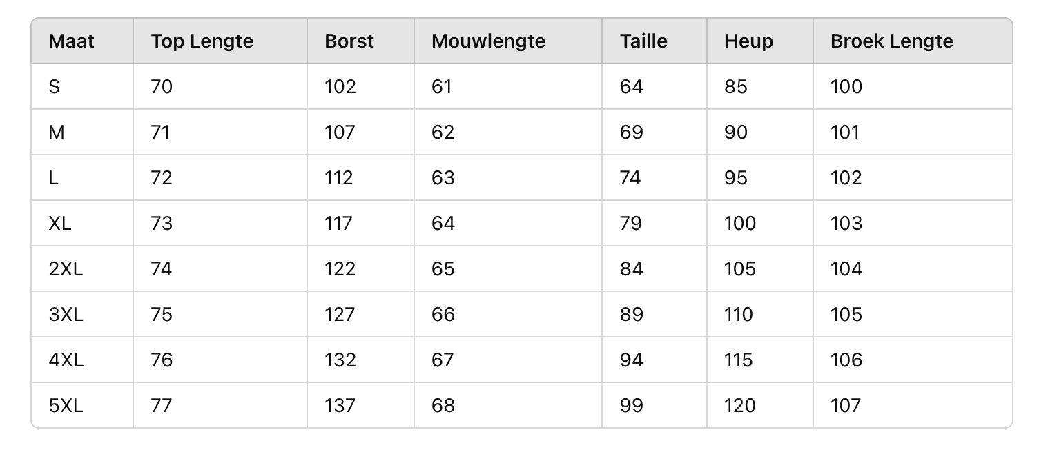Size Chart