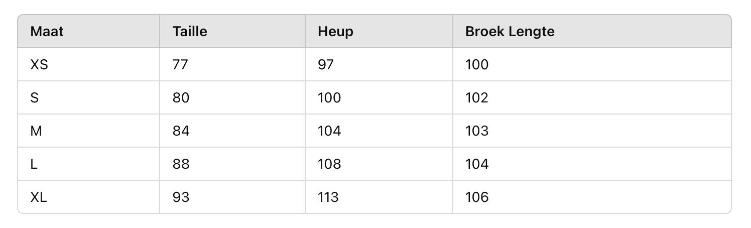 Size Chart