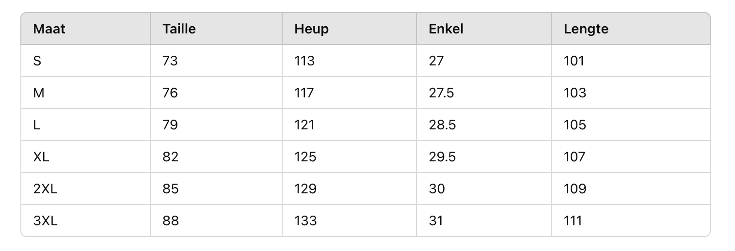 Size Chart