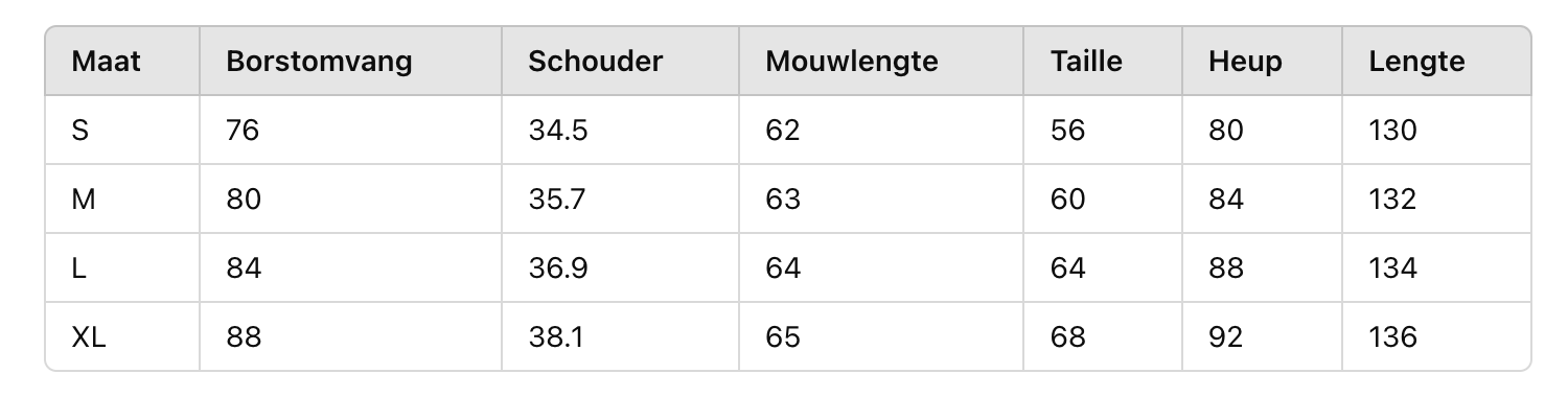 Size Chart