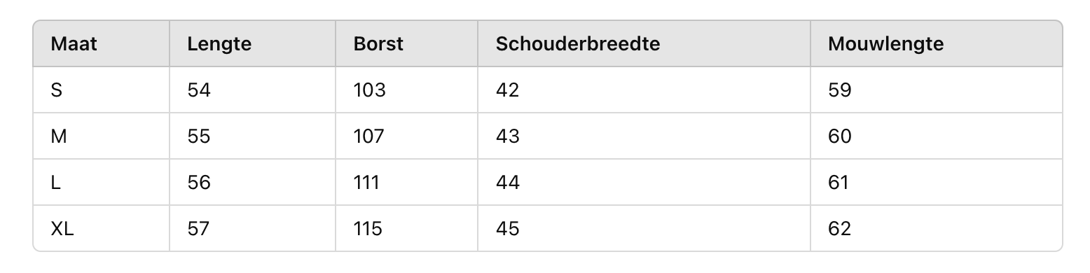 Size Chart