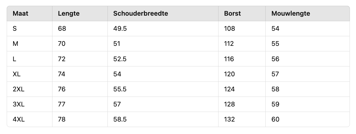 Size Chart
