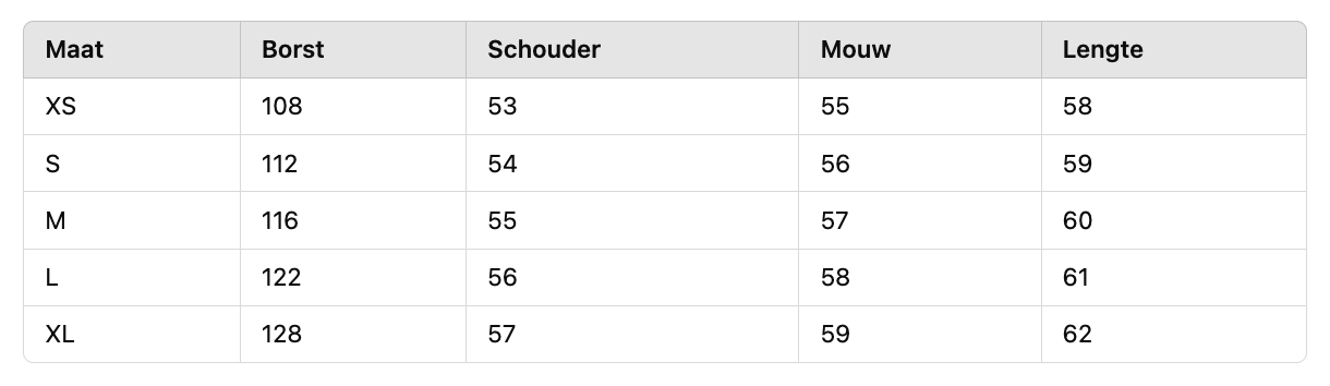 Size Chart