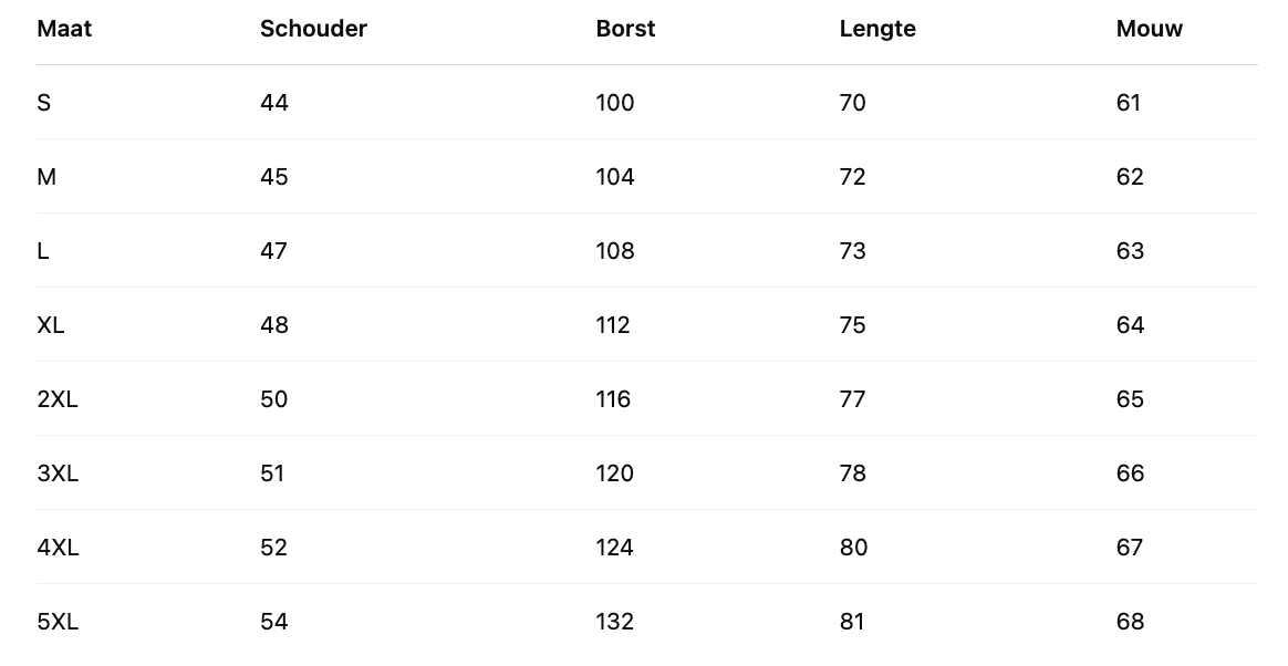 Size Chart