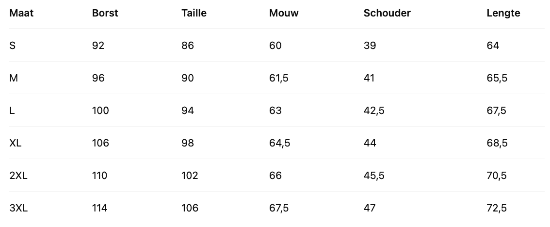 Size Chart