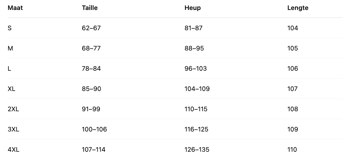 Size Chart