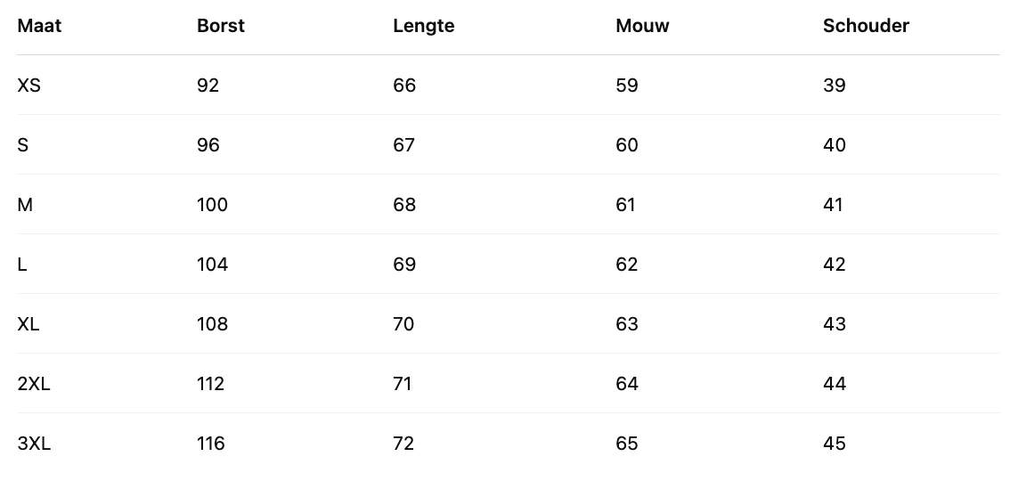 Size Chart
