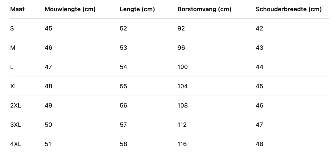 Size Chart