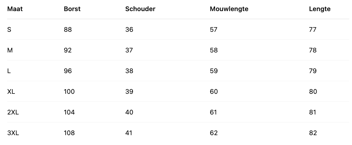 Size Chart
