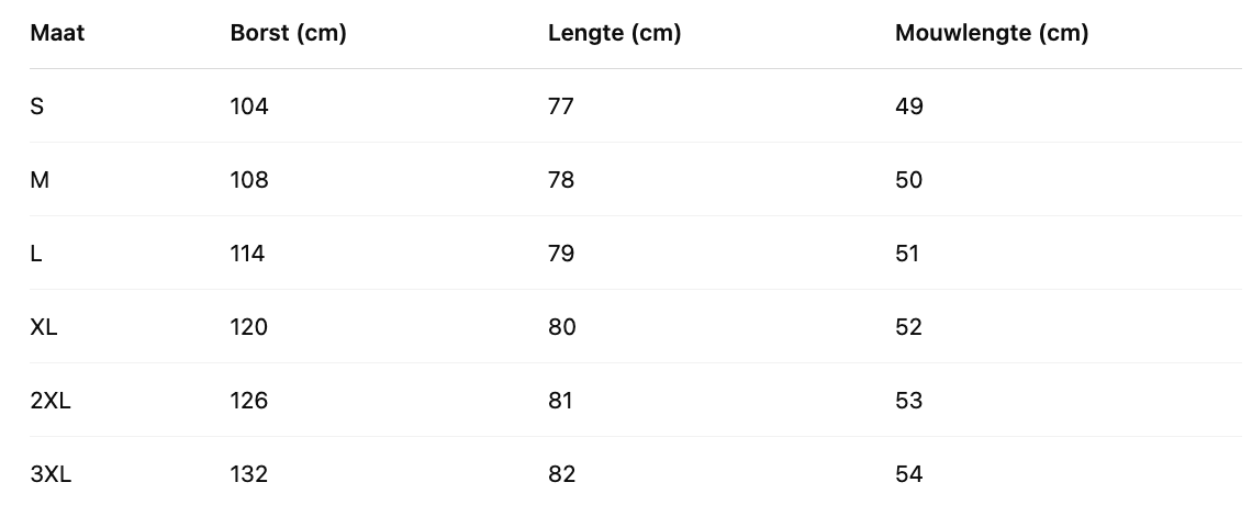 Size Chart