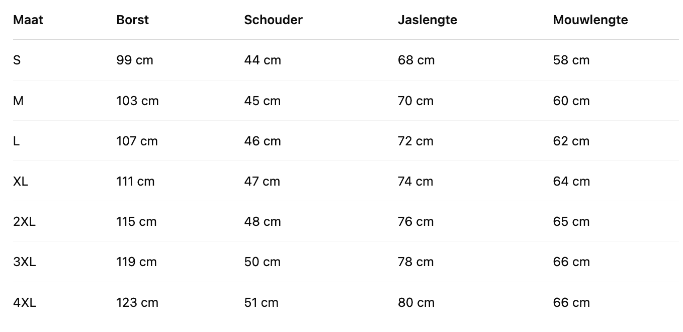 Size Chart